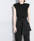 Button Belt Tapered Pants